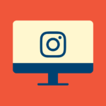 Illustration of Instagram logo on a desktop computer