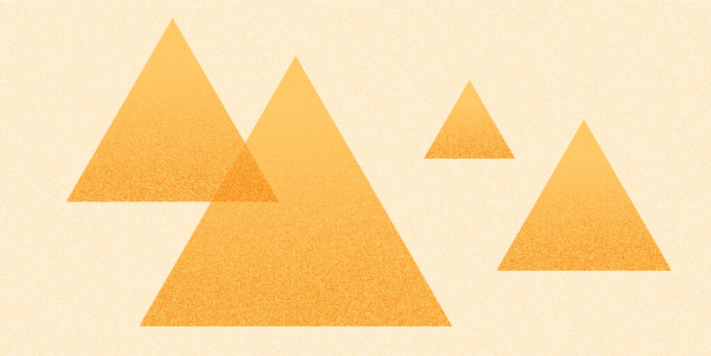 Illustration of yellow triangles on a light yellow background