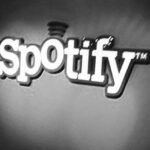 Black and white Spotify logo